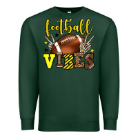 Sports Green Football vibes yellow and black team color Premium Sweatshirt - HowdyJamesFarm