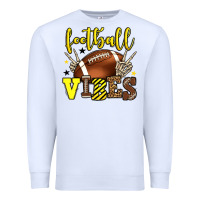 White Football vibes yellow and black team color Premium Sweatshirt - HowdyJamesFarm
