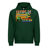 Forest Green Loads of luck with school bus St. Patrick's Day Urban Hoodie - FaDigitalArtStudio