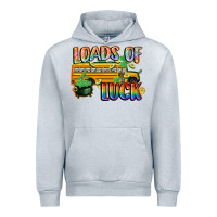 Heather Grey Loads of luck with school bus St. Patrick's Day Urban Hoodie - FaDigitalArtStudio