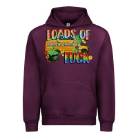 Mauve Wine Loads of luck with school bus St. Patrick's Day Urban Hoodie - FaDigitalArtStudio