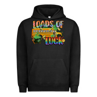 Pigment Black Loads of luck with school bus St. Patrick's Day Urban Hoodie - FaDigitalArtStudio