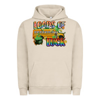 Pigment French Oak Loads of luck with school bus St. Patrick's Day Urban Hoodie - FaDigitalArtStudio