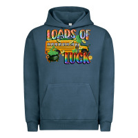 Pigment Midnight Navy Loads of luck with school bus St. Patrick's Day Urban Hoodie - FaDigitalArtStudio
