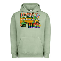 Pigment Oil Green Loads of luck with school bus St. Patrick's Day Urban Hoodie - FaDigitalArtStudio