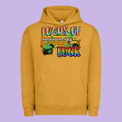 Loads Of Luck With School Bus St. Patrick's Day Urban Hoodie Designed By Fadigitalartstudio