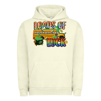 Pigment Pistachio Loads of luck with school bus St. Patrick's Day Urban Hoodie - FaDigitalArtStudio