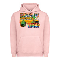 Pigment Salmon Loads of luck with school bus St. Patrick's Day Urban Hoodie - FaDigitalArtStudio