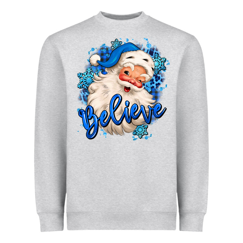Believe Winter Christmas Santa Claus Heavyweight Sweatshirt by MaliasSmallBusiness | Teevron