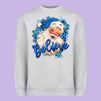 Believe Winter Christmas Santa Claus Heavyweight Sweatshirt Designed By Maliassmallbusiness