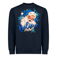 Navy believe winter christmas santa claus Heavyweight Sweatshirt - MaliasSmallBusiness