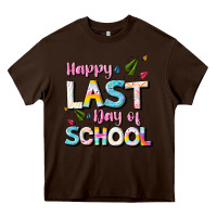 Chocolate Brown happy last day of school Heavy Core Tee - JahusDesignShop
