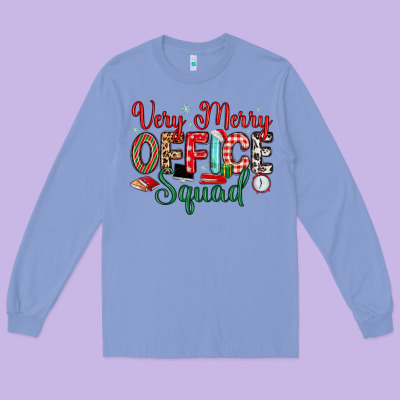 Very Merry Office Squad Long Sleeve Tee Designed By Maliassmallbusiness