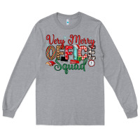 Heather Grey very merry office squad Long Sleeve Tee - MaliasSmallBusiness
