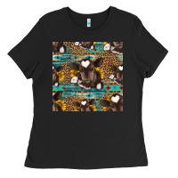 Black western baby calf seamless pattern Ladies Tee - HRA Design Shop