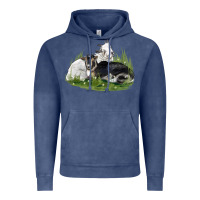 Vintage Denim two baby nigerian dwarf goat Vintage Hoodie - LillyAllenDesigns