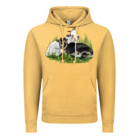 Vintage Mustard two baby nigerian dwarf goat Vintage Hoodie - LillyAllenDesigns