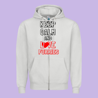 Keep Calm And Love Furries Zipper Hoodie Designed By Bettercallsaul