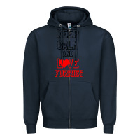 Navy Keep Calm And Love Furries Zipper Hoodie - Bettercallsaul