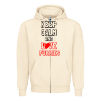 Sandshell Keep Calm And Love Furries Zipper Hoodie - Bettercallsaul