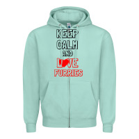 Seafoam Keep Calm And Love Furries Zipper Hoodie - Bettercallsaul