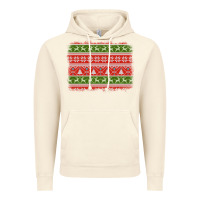 Vintage Artic knitted christmas reindeer pine tree background Vintage Hoodie - Jasminsmagicworld