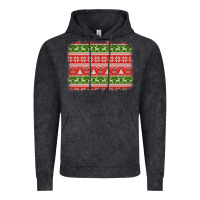 Vintage Black knitted christmas reindeer pine tree background Vintage Hoodie - Jasminsmagicworld