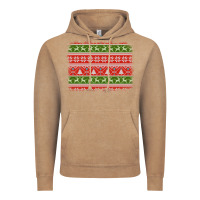 Vintage Coffee knitted christmas reindeer pine tree background Vintage Hoodie - Jasminsmagicworld