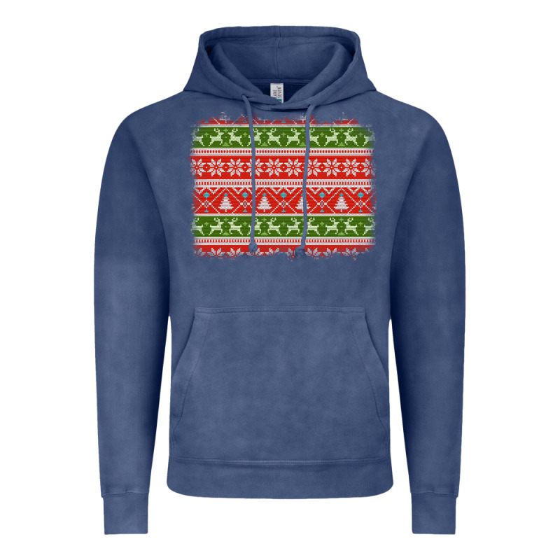 Knitted Christmas Reindeer Pine Tree Background Vintage Hoodie by Jasminsmagicworld | Teevron