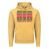 Vintage Mustard knitted christmas reindeer pine tree background Vintage Hoodie - Jasminsmagicworld