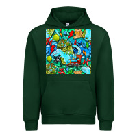 Forest Green boy child coffee cup and teddy bear with thunderbolts and camouflage s Urban Hoodie - BundleAndBundleShop