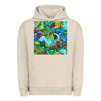 Pigment French Oak boy child coffee cup and teddy bear with thunderbolts and camouflage s Urban Hoodie - BundleAndBundleShop