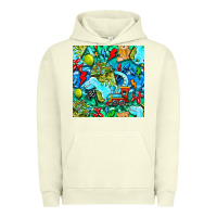 Pigment Pistachio boy child coffee cup and teddy bear with thunderbolts and camouflage s Urban Hoodie - BundleAndBundleShop