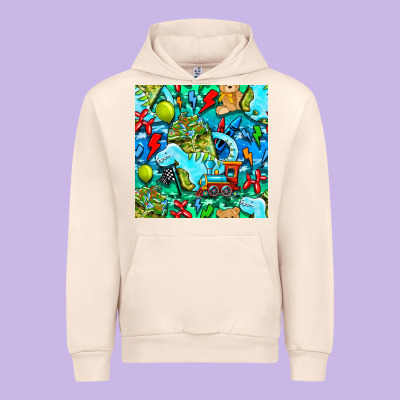 Boy Child Coffee Cup And Teddy Bear With Thunderbolts And Camouflage S Urban Hoodie Designed By Bundleandbundleshop