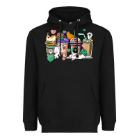 Black Cat coffee cups Heavyweight Hoodie - HowdyJamesFarm