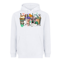 White Cat coffee cups Heavyweight Hoodie - HowdyJamesFarm