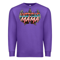 Purple American mama Mother's Day Premium Sweatshirt - HowdyJamesFarm