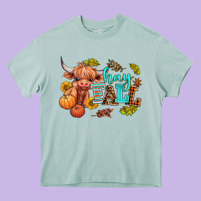 Hay Fall Heifer Heavy Core Tee Designed By Adodesignshop