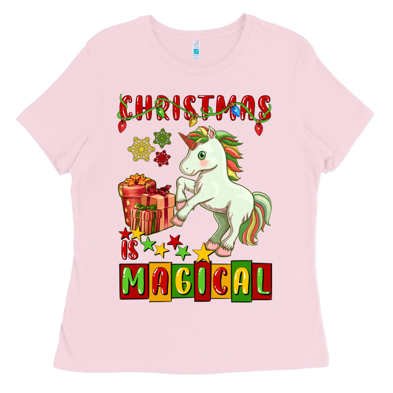 Christmas Magical Unicorn Ladies Tee by FaDigitalArtStudio | Teevron