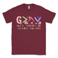 Burgundy god is greater than the highs and lows Classic Tee - MaliasSmallBusiness