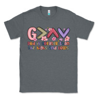 Charcoal Heather god is greater than the highs and lows Classic Tee - MaliasSmallBusiness