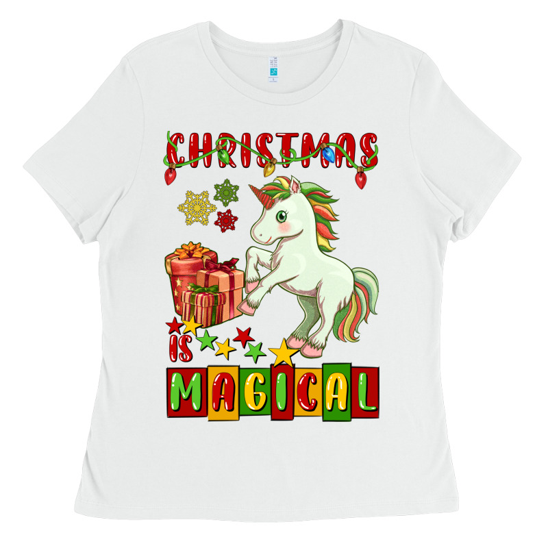 Christmas Magical Unicorn Ladies Tee by FaDigitalArtStudio | Teevron
