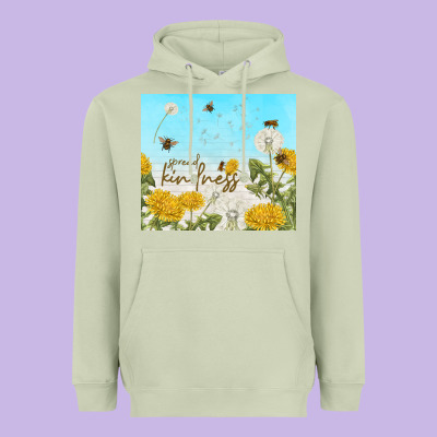 Spread Kindness With Dandelions Heavyweight Hoodie Designed By Tumblerdesignbyshophia