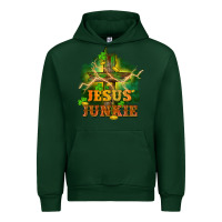 Forest Green Jesus junkie St. Patricks Day Urban Hoodie - FaDigitalArtStudio