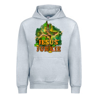 Heather Grey Jesus junkie St. Patricks Day Urban Hoodie - FaDigitalArtStudio