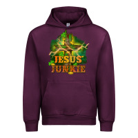 Mauve Wine Jesus junkie St. Patricks Day Urban Hoodie - FaDigitalArtStudio