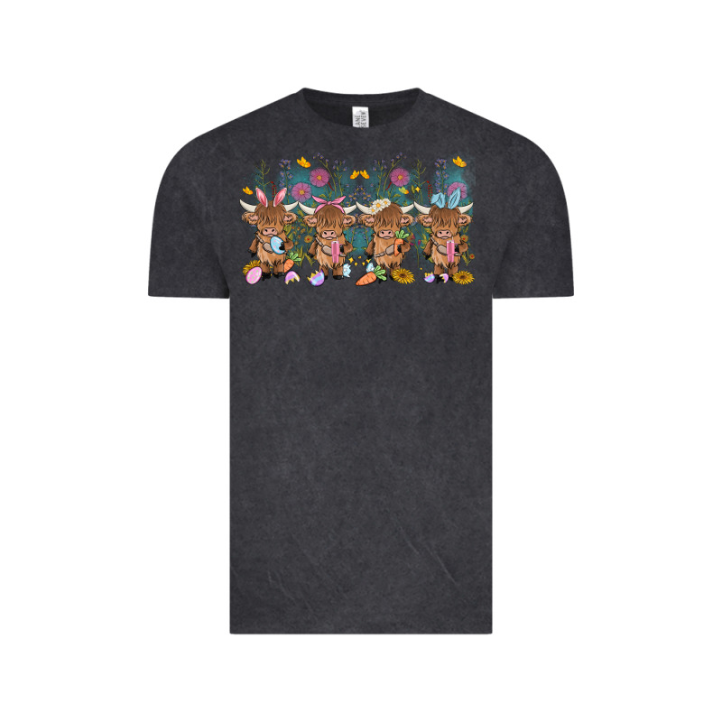 Easter Day Baby Highland Cow Vintage Tee by MaliasSmallBusiness | Teevron