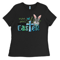 Black My First Easter Bunny Boy Ladies Tee - RanaPortraitStore