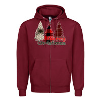 Burgundy Merry Christmas Zipper Hoodie - Bettercallsaul