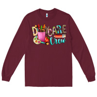 Burgundy daycare crew Long Sleeve Tee - NancyCooperArtShop